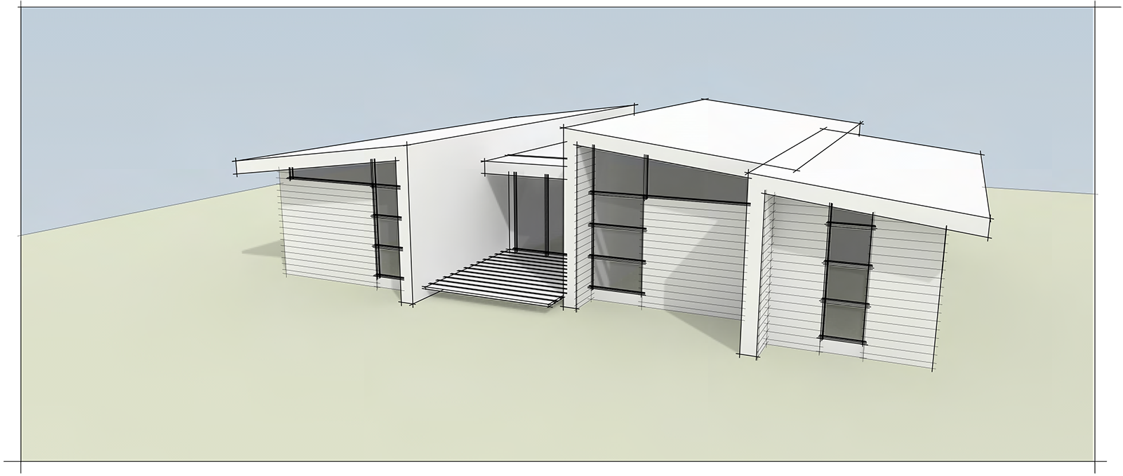 The Herringbone - A CIP Modular Home - Option A Elevation