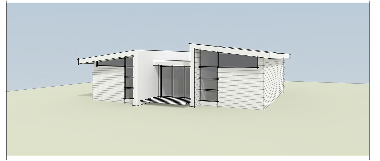 The Herringbone - A CIP Modular Home - Option B Elevation